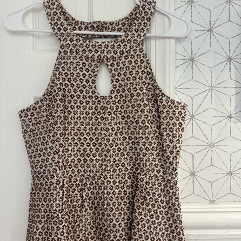 Keyhole Floral Peplum Blouse - Cream - Picture 2 of 8